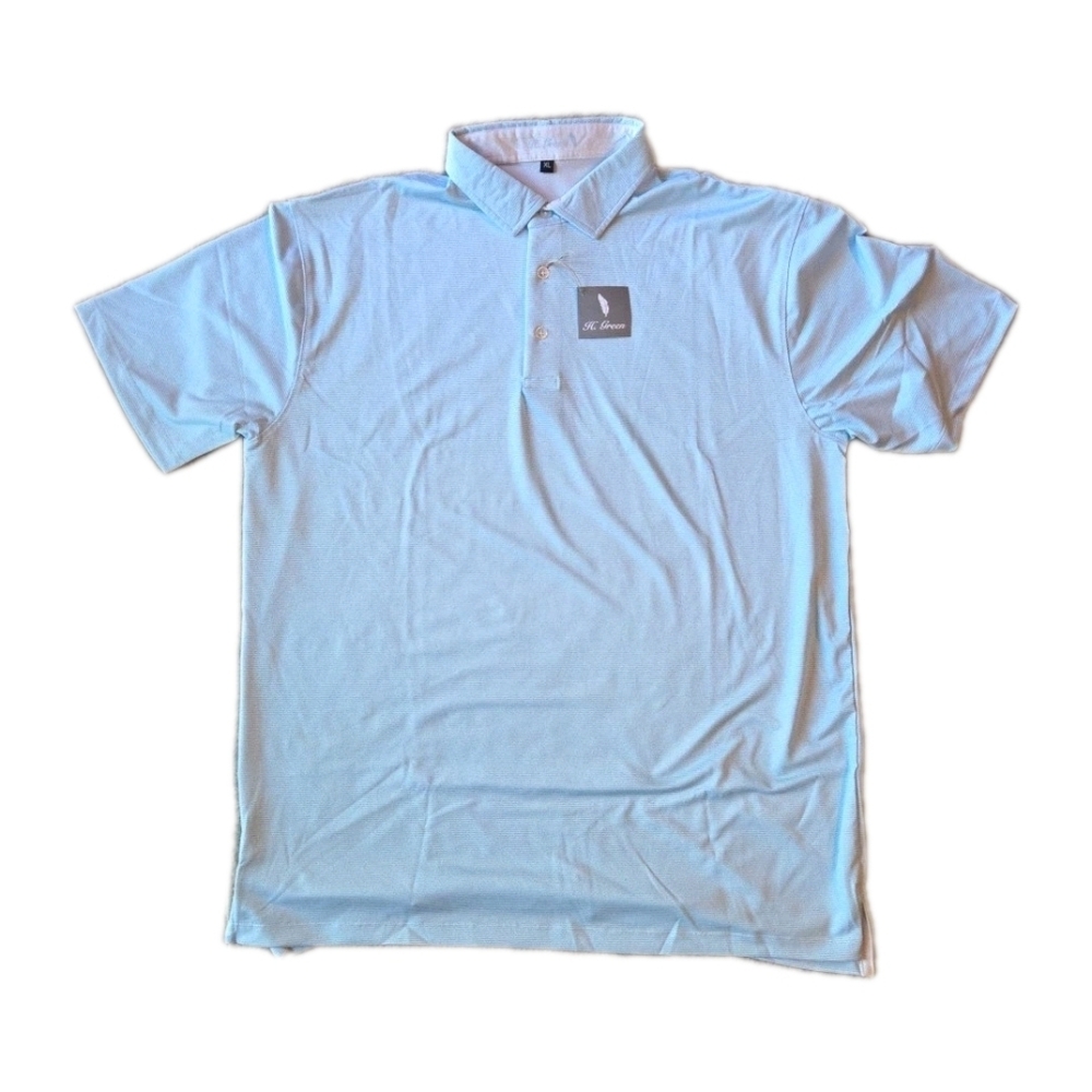 H Green Brand Mens White And Blue Striped Polo Size Xl New With Tags